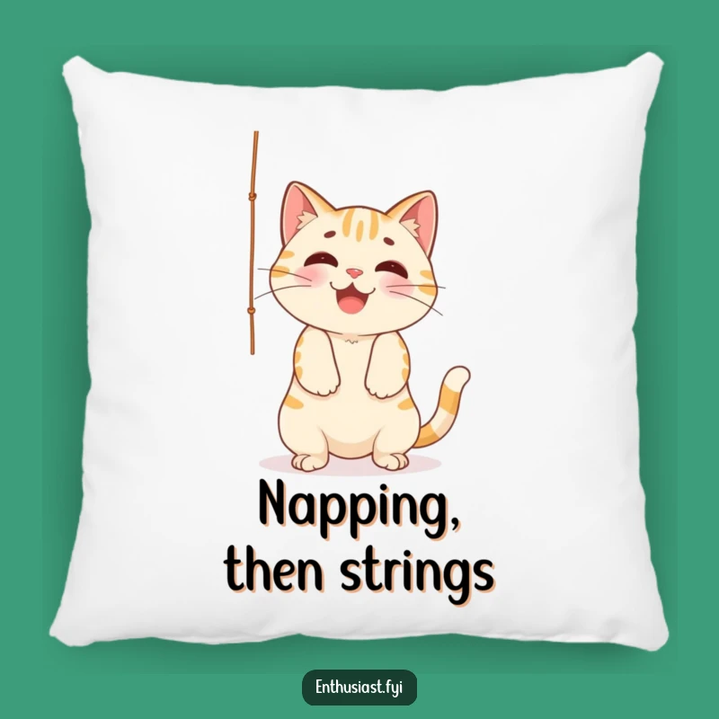 Funny Pillow: Playful Cat Batting Accent, Comfy Funny Gift Pillow