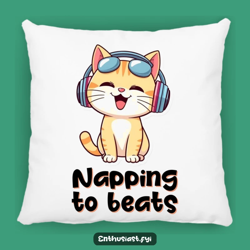 Funny Cat DJ Pillow - Cozy Comfort & Musical Vibes!