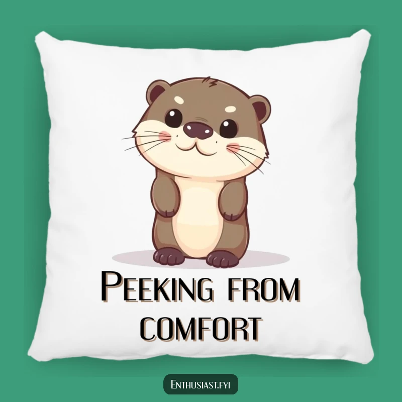Funny Curious Otter Pillow: Cozy Comfort with a Peek