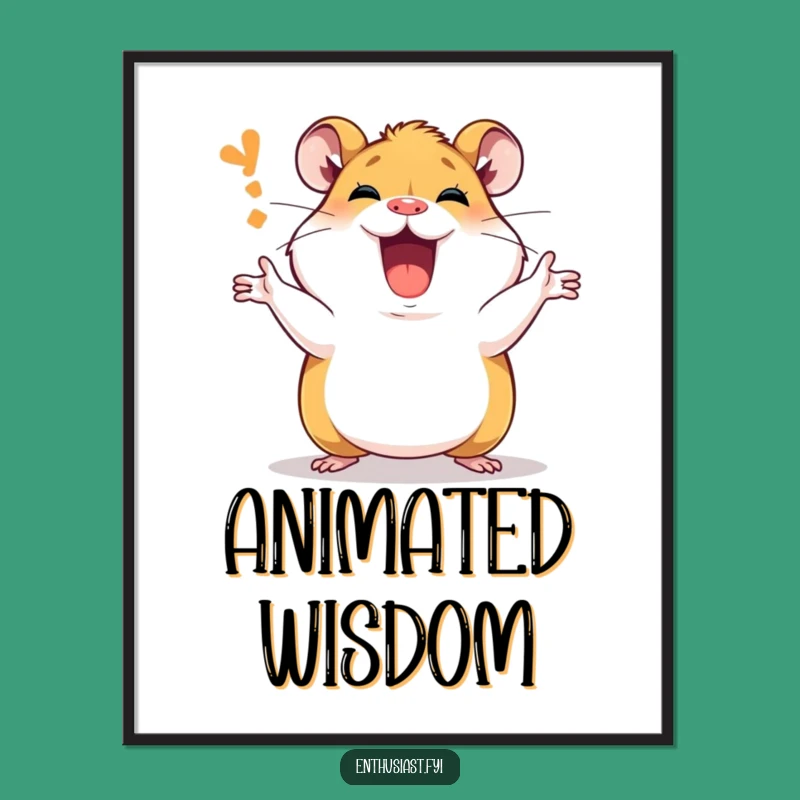 Funny Hamster Digital Art: Passionate Explainer - Instant Conversation Gift!