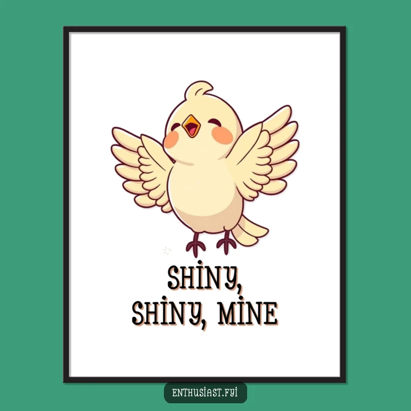 Funny Bird Shiny Hunt Digital Art: Instant Avian Art!