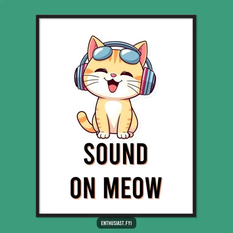 Funny Cat DJ Digital Art - Instant Musical Vibes for Your Walls!