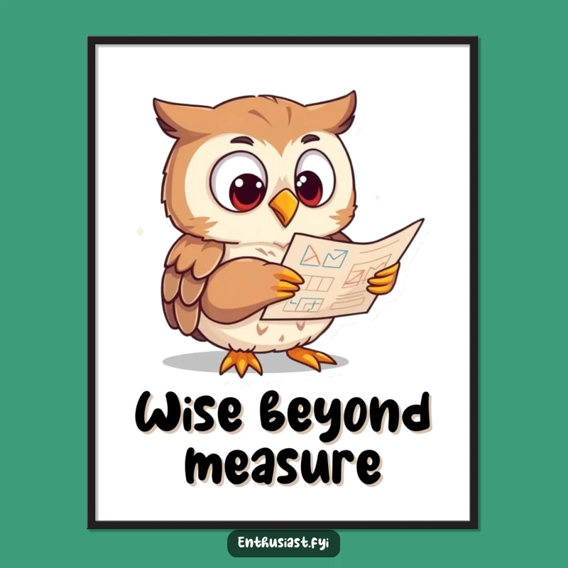 Funny Digital Art: Study Owl's Insight, Hilarious Printable Decor