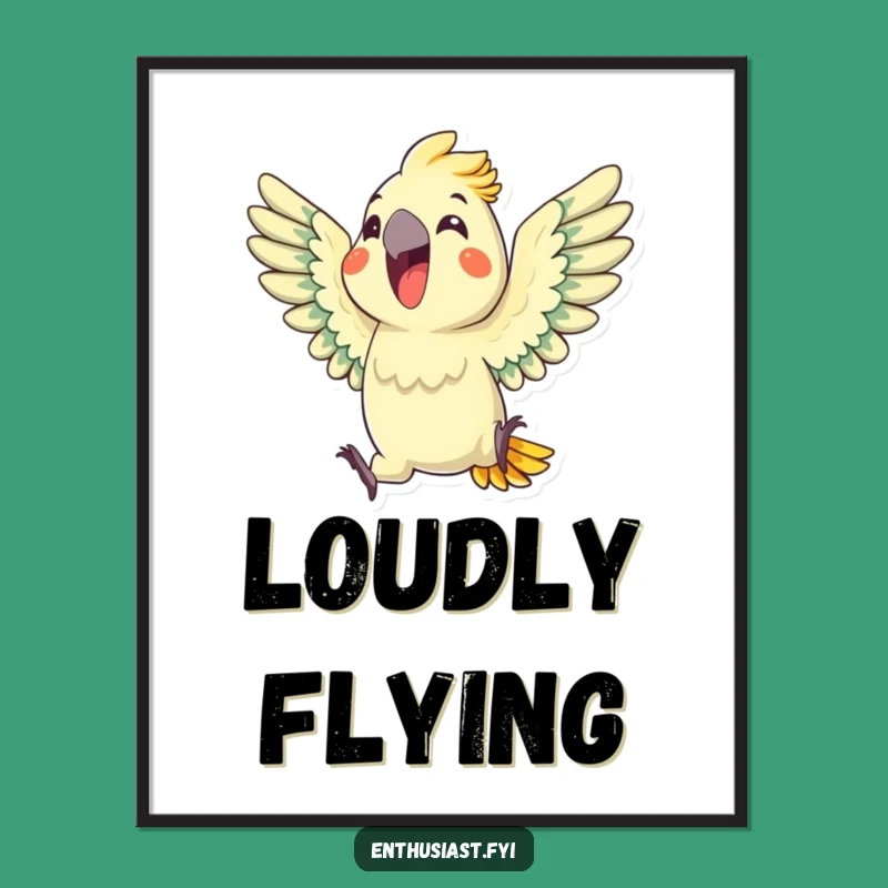 Funny Parrot Squawk Digital Art Print: Enthusiastic Avian Decor Gift