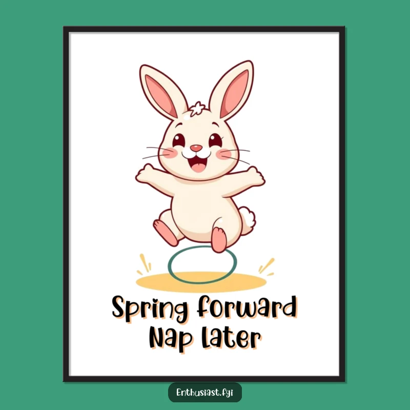 Funny Rabbit Spring Bounce Digital Art: Instant Joy for Your Walls
