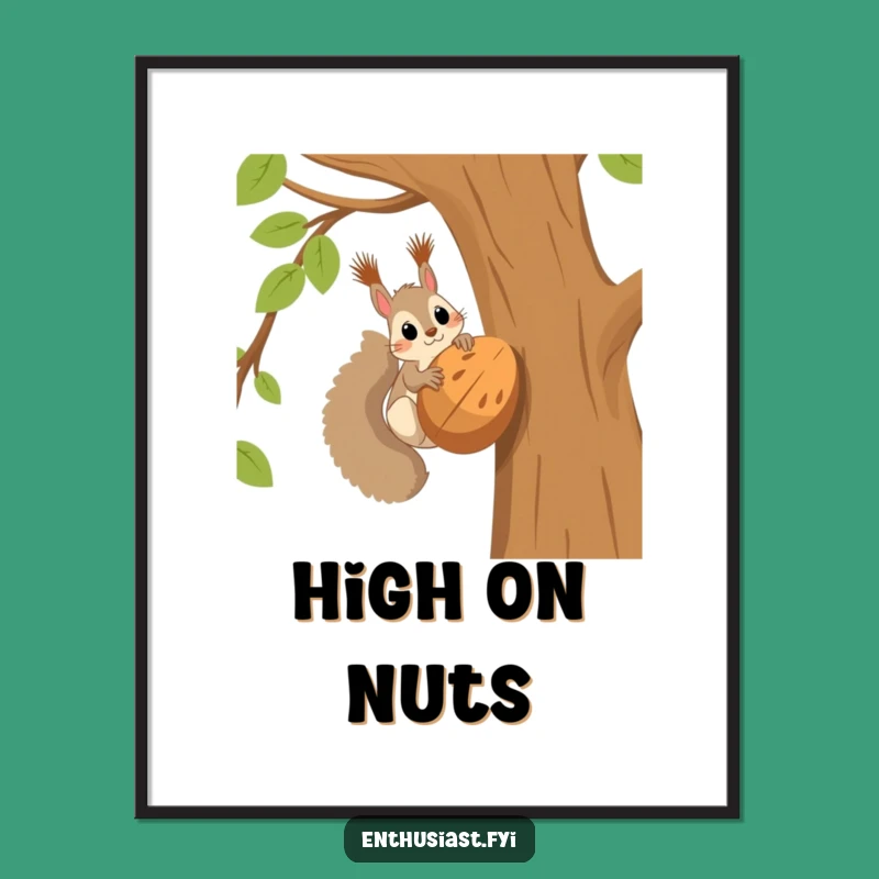 Funny Squirrel Nut Joy Digital Art: Instant Hilarious Wall Decor!