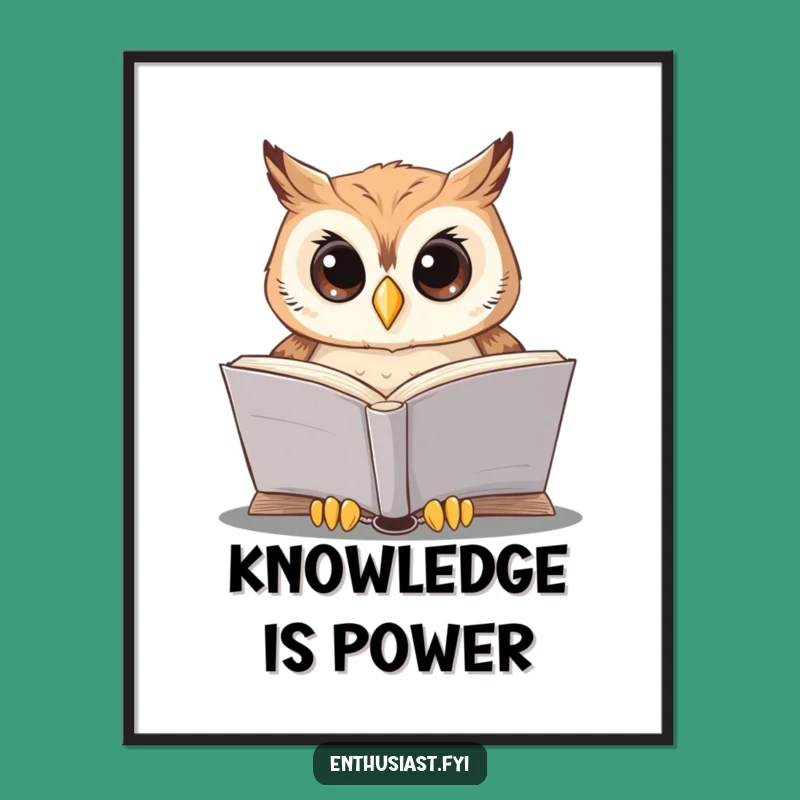 Funny Owl Reading Digital Art: Instant Wisdom for Your Walls
