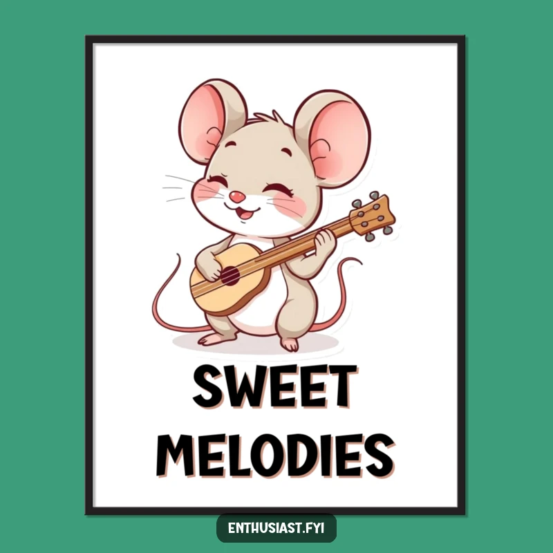 Funny Mouse Music Digital Art: Instant Cheerful Tunes for Your Walls
