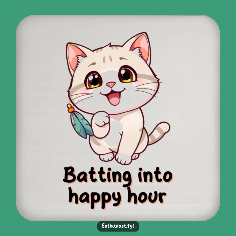 Funny Cat Coaster: Protect Surfaces with a Playful Kitty, Unique Gift