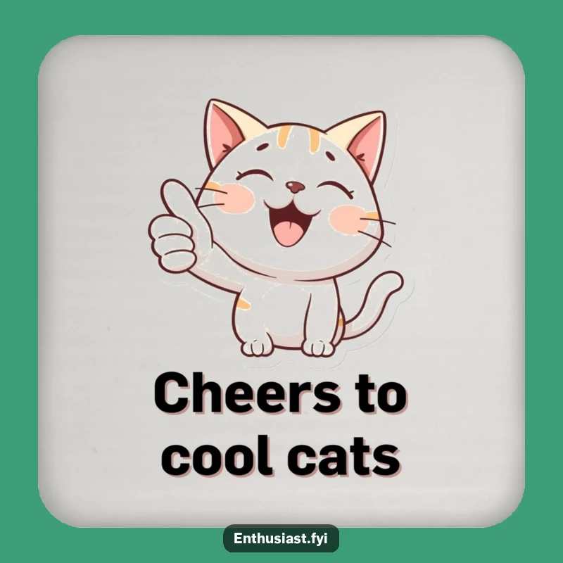 Funny Cat Coasters (Set of 4): Protect Surfaces with Cool Style, Funny Gift!