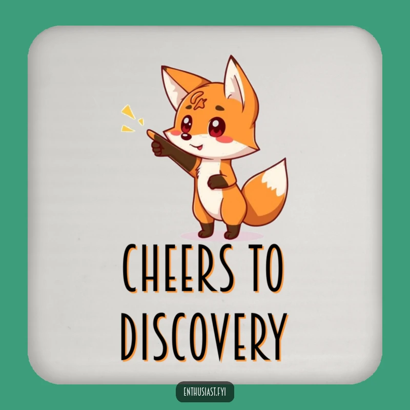 Funny Fox Curiosity Coaster: Pointing at Sign Gift