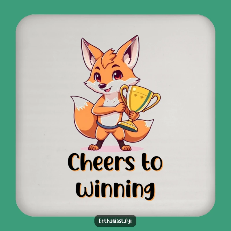 Funny Fox Trophy Coaster Set: Protect Your Surfaces with Hilarious Winning Style