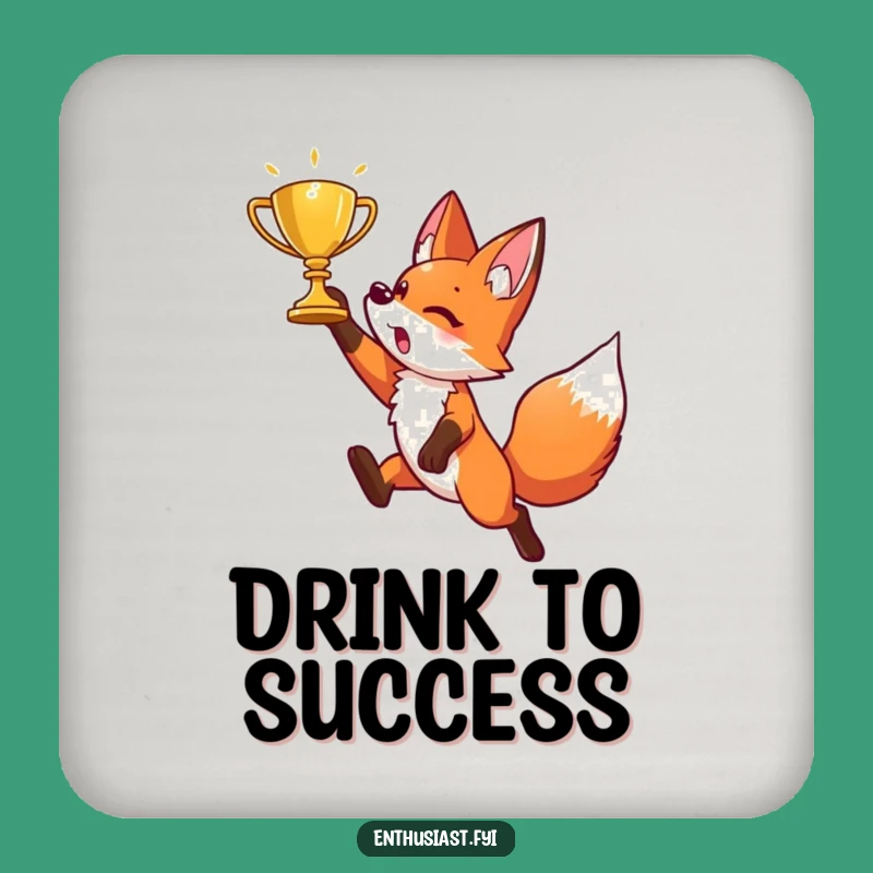 Funny Fox Coaster: Celebrate Your Wins with This Energetic Character