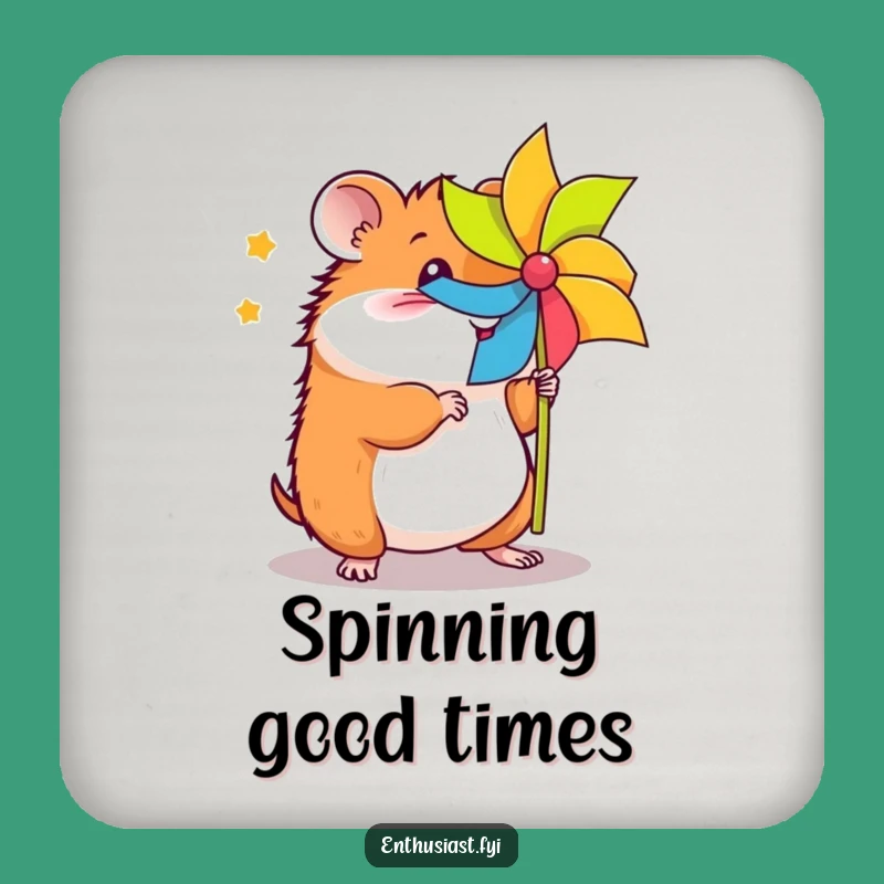 Funny Hamster Pinwheel Drink Coaster: Protect Surfaces with Energetic Fun
