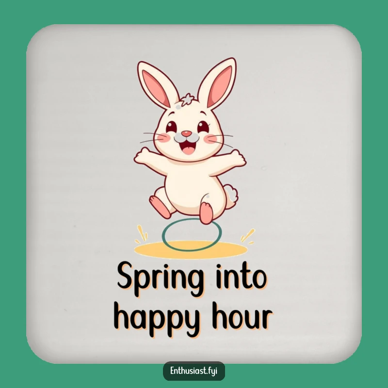 Funny Rabbit Spring Bounce Coaster: Protect Surfaces with Fun