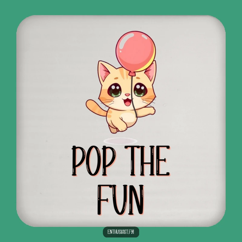Funny Cat Balloon Coaster: Character's Playful Protection, Humorous Decor for Cat Homes