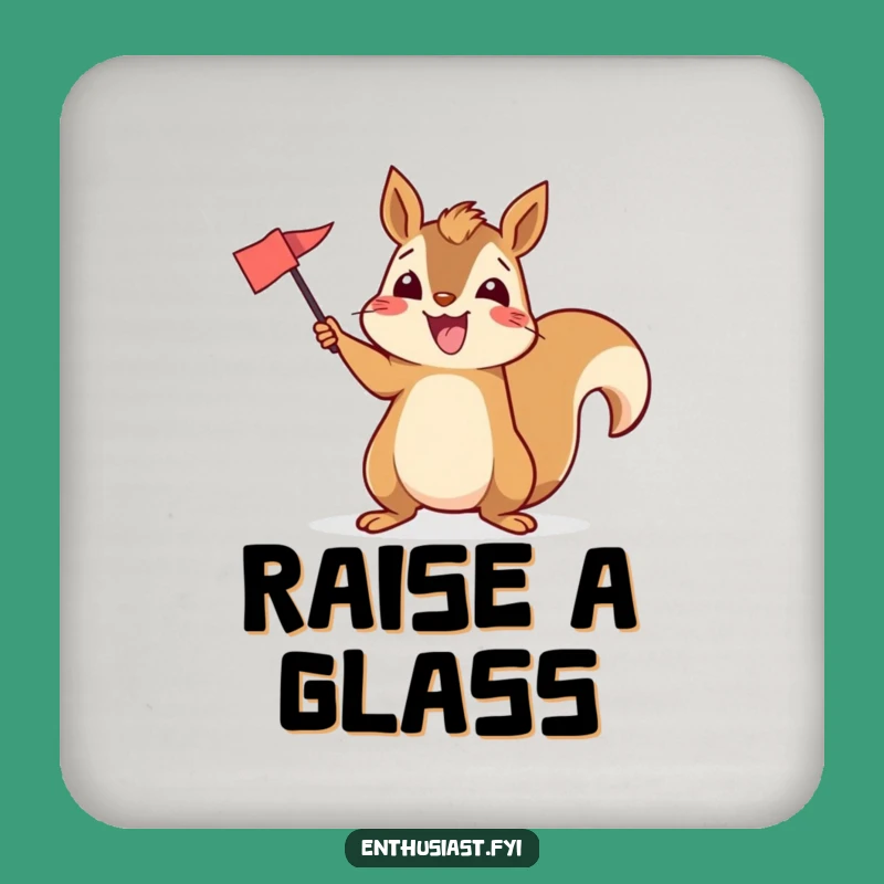 Funny Excited Squirrel Coaster Set: Protect Surfaces with Spirited Charm