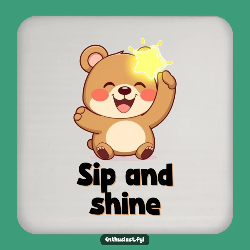 Funny Bear Wonder Coaster Set: Protect Surfaces with Joy, Unique Funny Gift