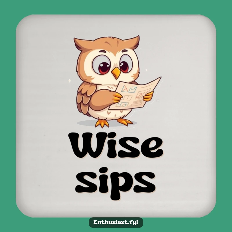 Funny Coasters: Study Owl Set, Hilarious Protection for Surfaces