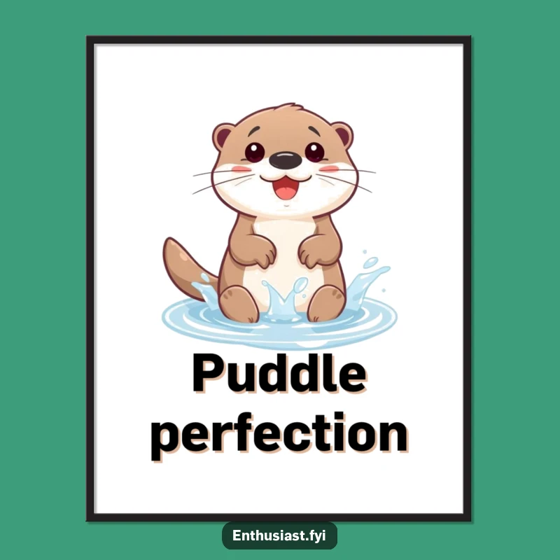 Funny Otter Poster: Happy Character Art for a Joyful Atmosphere