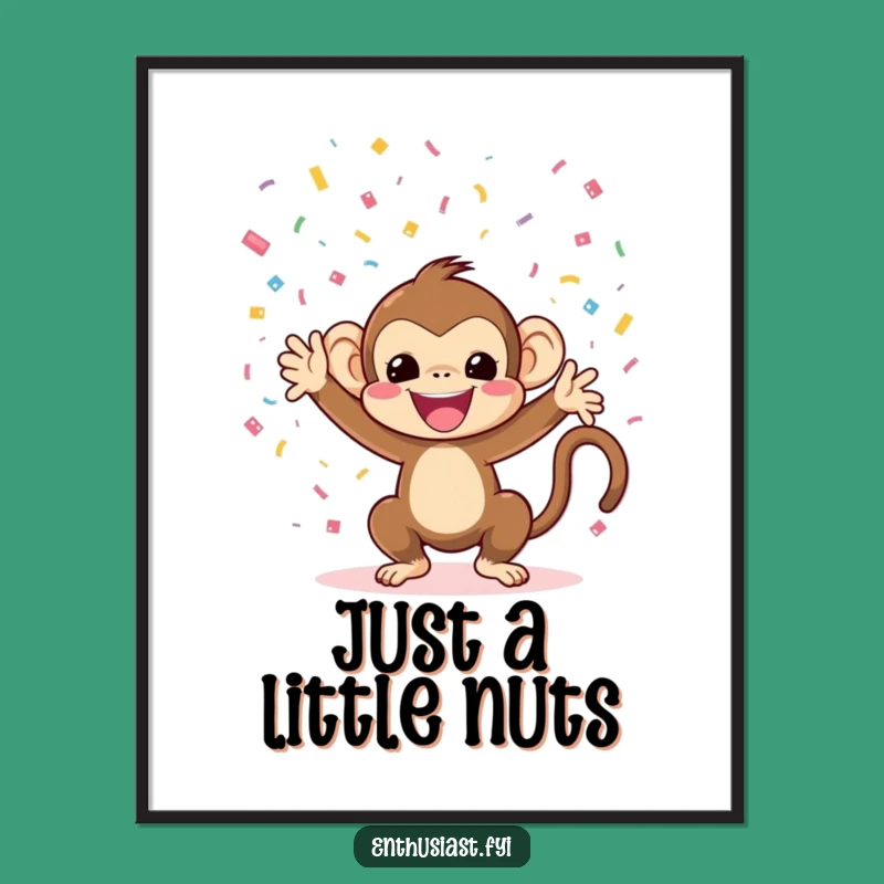 Funny Monkey Confetti Poster: Decorate Your Space with Festive Cheer!