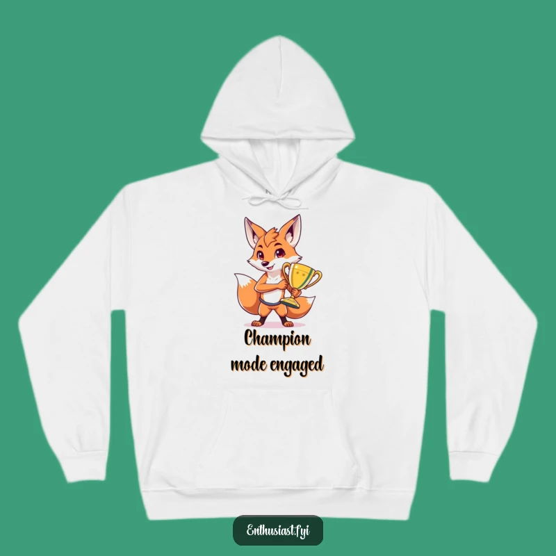 Cozy Funny Fox Trophy Hoodie: Stay Warm and Stylish in this Hilarious Champion Sweatshirt