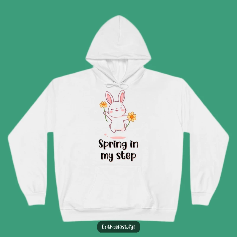Cozy Funny Rabbit Flower Jumping Hoodie - Warm & Humorous Gift!