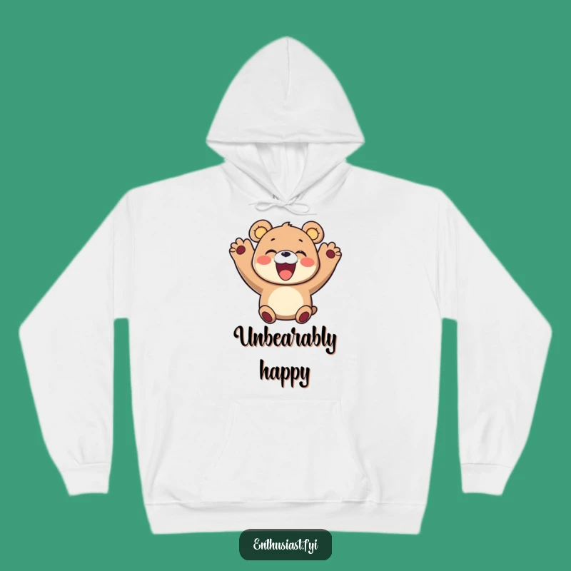 Funny Bear Hoodie: Cozy Up with This Cheerful Character's Joyful Expression