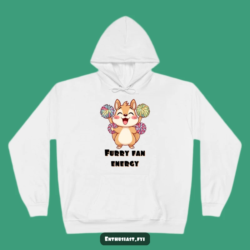 Funny Cheering Squirrel Hoodie: Stay Cozy and Cheer Loud, Ideal Funny Gift