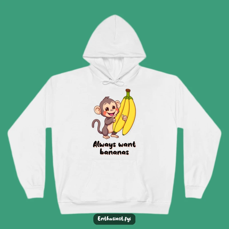Funny Monkey Banana Hoodie: Cozy Enthusiastic Primate Comfort Gift