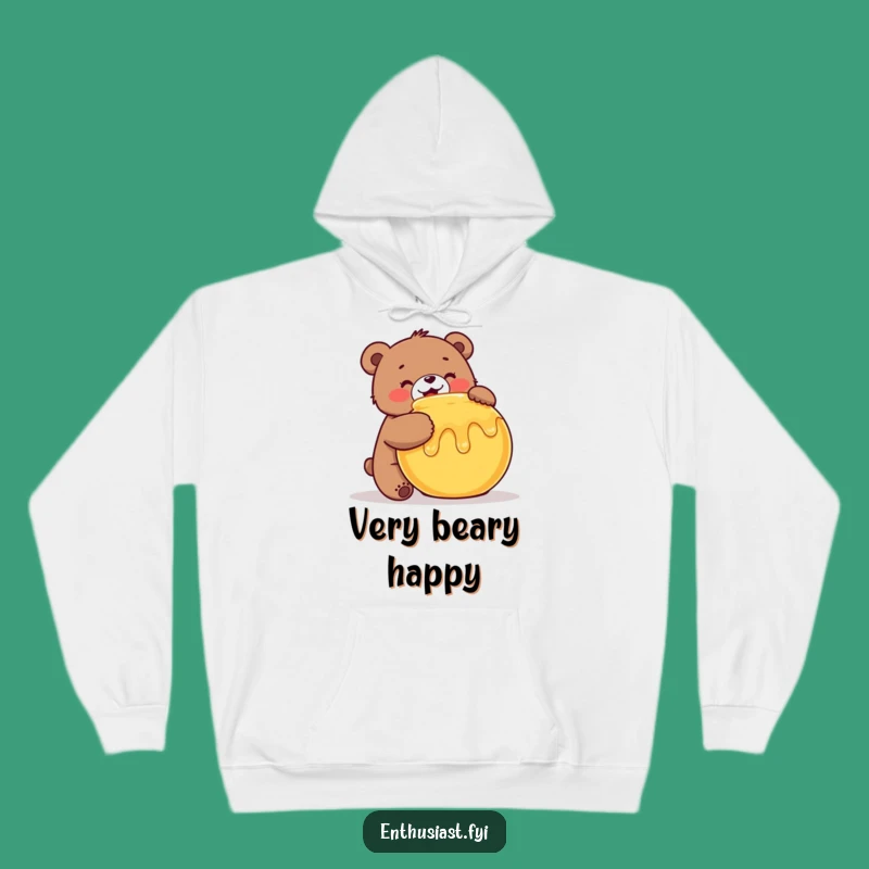 Funny Bear Honey Hoodie: Cozy Enthusiastic Comfort Gift