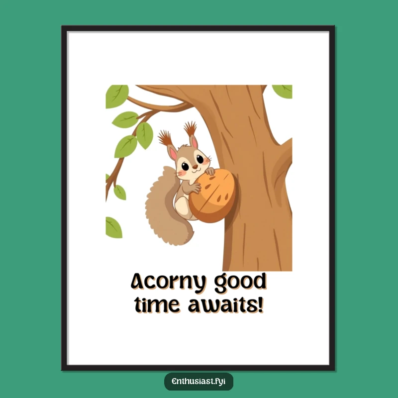 Free Printable Wall Art: Funny Squirrel's Giant Nut Obsession Downloadable Decor