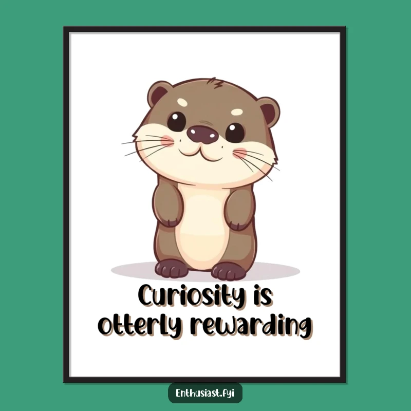 Free Printable Wall Art: Funny Otter Peek, Whimsical Decor, Downloadable Art