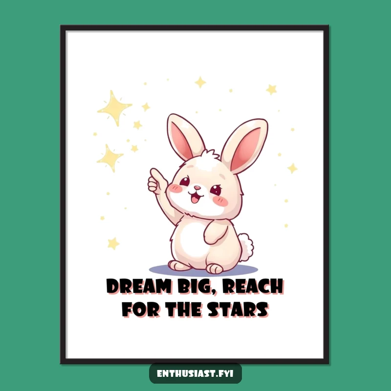 Funny Free Printable Wall Art: Bunny Starry Sky Downloadable Decor