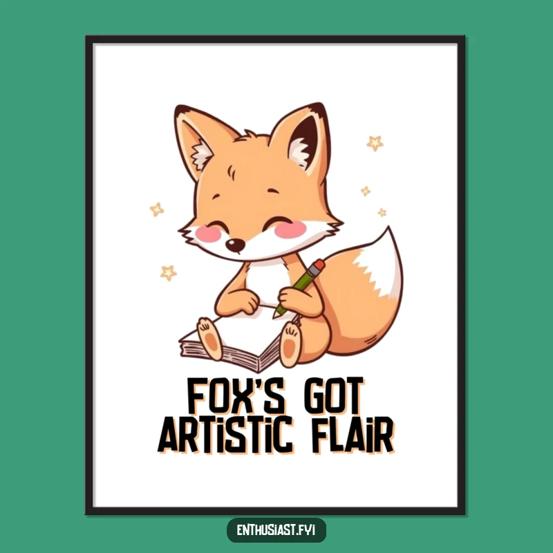 Free Printable Wall Art: Sketching Fox - Quirky DIY Decor for Artists