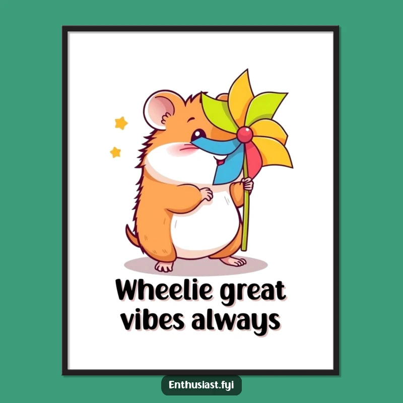 Free Printable Hamster Wall Art: Energetic Spinner Funny Downloadable Decor