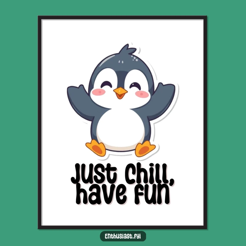 Free Printable Penguin Wall Art: Waving Fun, Playful Downloadable Decor