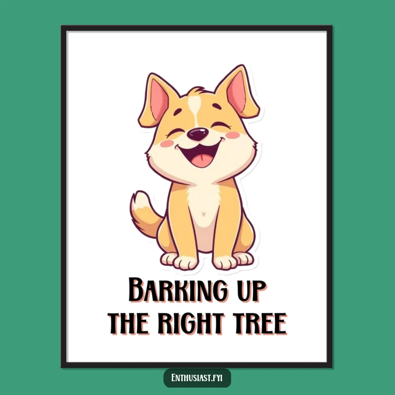 Funny Free Printable Wall Art: Joyful Dog Barking for a Cheerful Home Accent