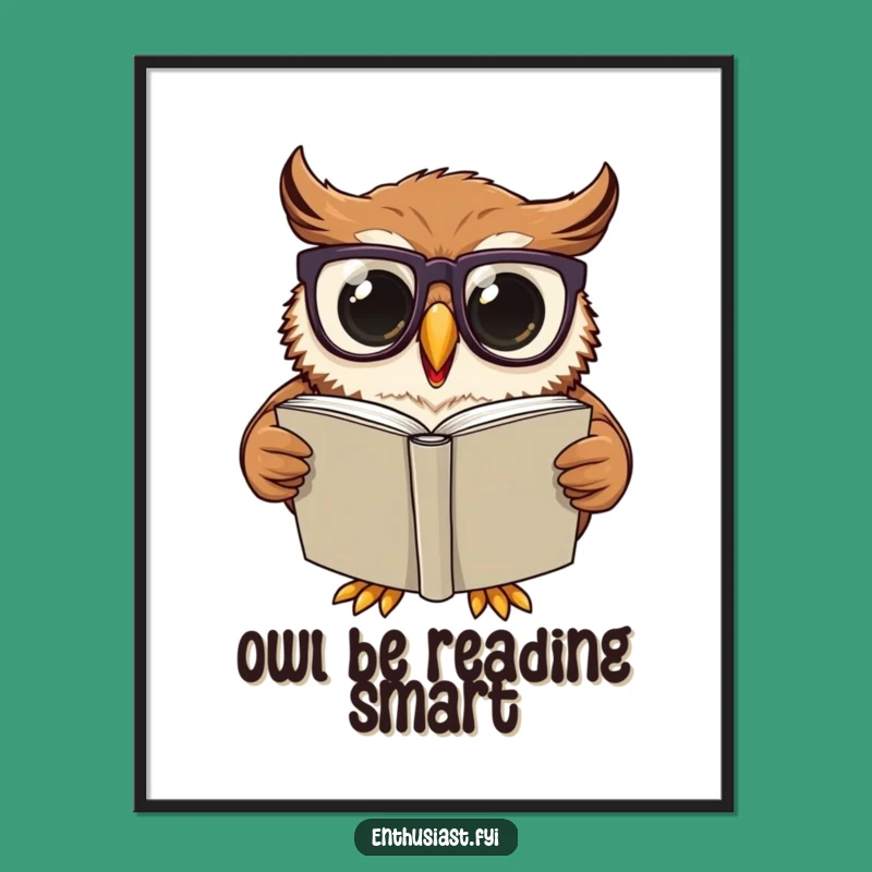 Free Printable Wall Art: Owl's Literary Adventure Humorous Downloadable Art