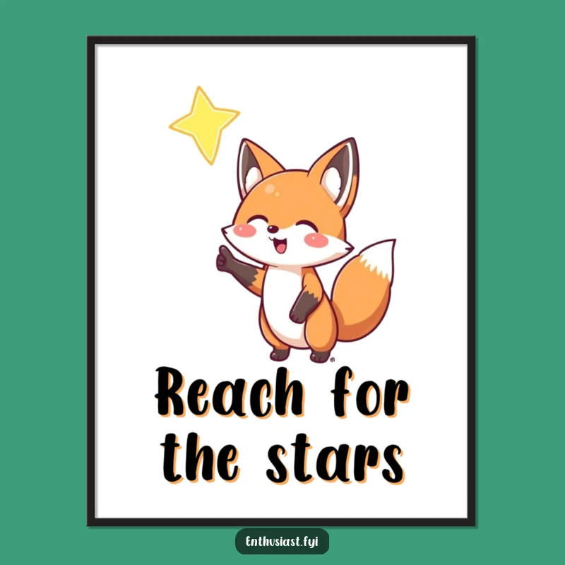 Free Printable Fox Star Art: Funny Whimsical Downloadable Wall Decor