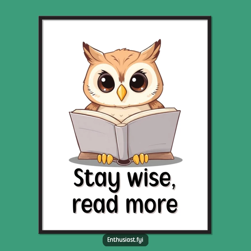 Free Printable Owl Wall Art: Wise Reader Funny Downloadable Decor