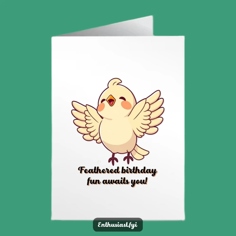 Free Printable Birthday Card: Bird's Shiny Delight, Funny Downloadable Gift