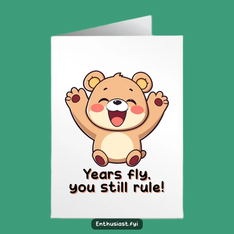 Free Printable Bear Birthday Card: Funny Downloadable Gift for a Roaring Good Time!