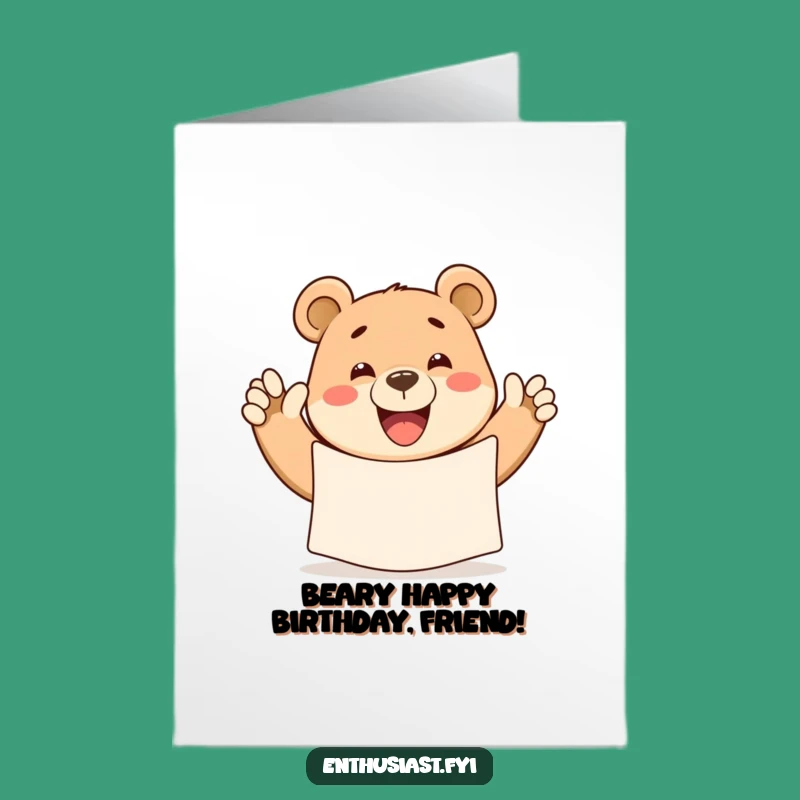 Free Printable Birthday Card: Happy Bear Banner - Fun DIY Printable Celebration