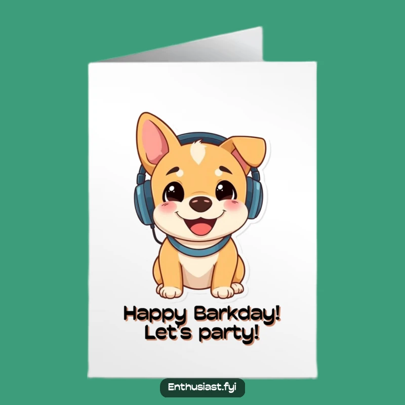 Free Printable Birthday Card: Happy Dog DJ's Funny DIY Gift for Music Lovers