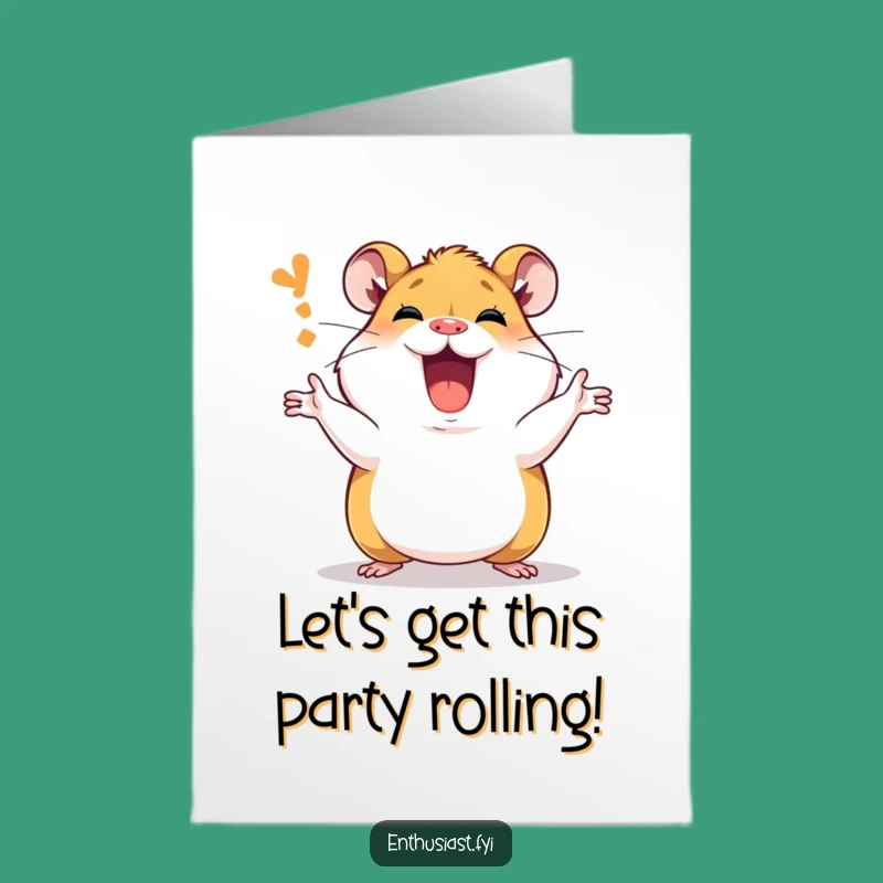 Free Printable Birthday Card: Passionate Hamster Explaining Gifts For a Hilarious Celebration