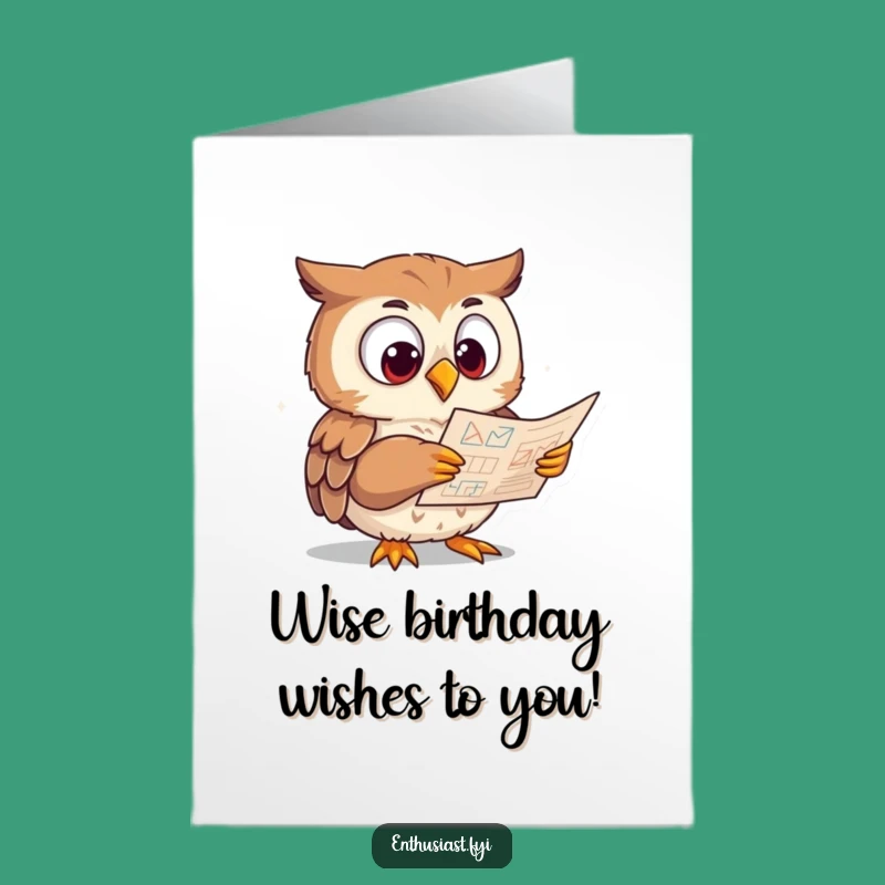 Free Printable Birthday Card: Wise Owl Scholar - Funny Downloadable for the Brainy