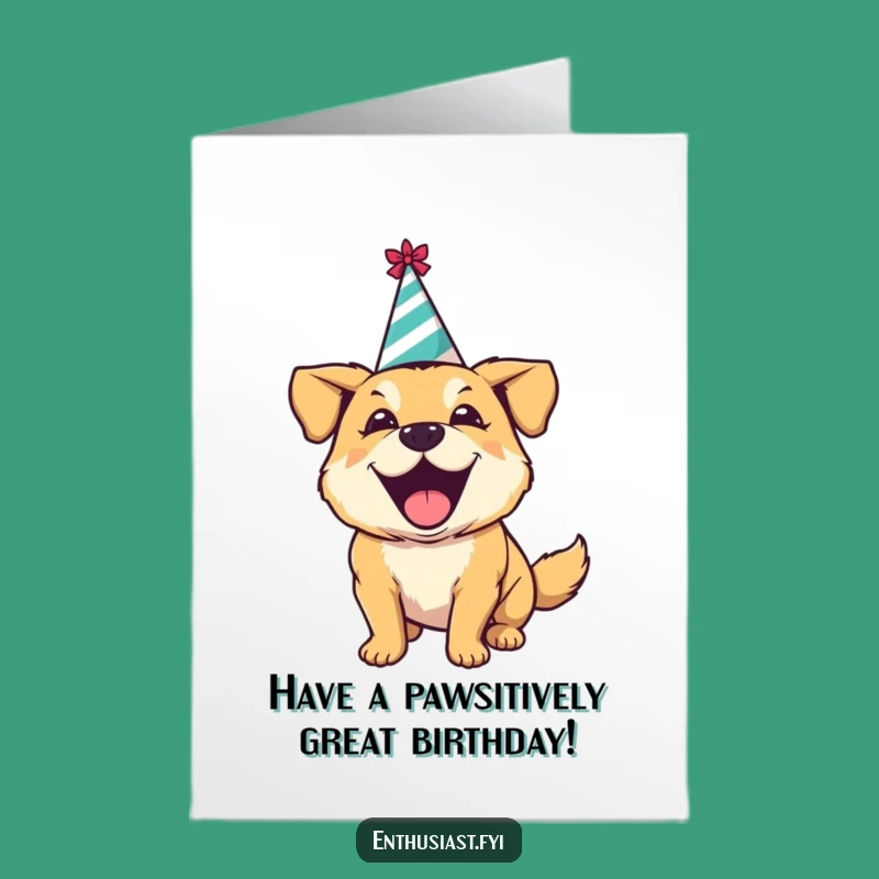 Free Printable Dog Party Birthday Card: Funny Downloadable Gift for Energetic Celebrations