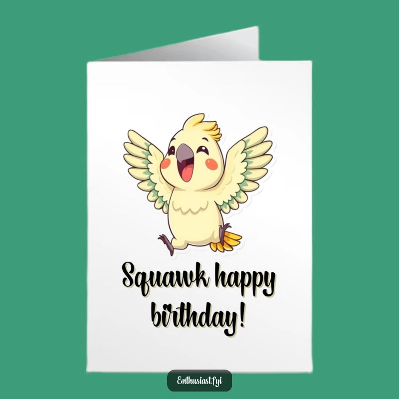Free Printable Parrot Birthday Card: Loud Squawk Downloadable Gift for Party