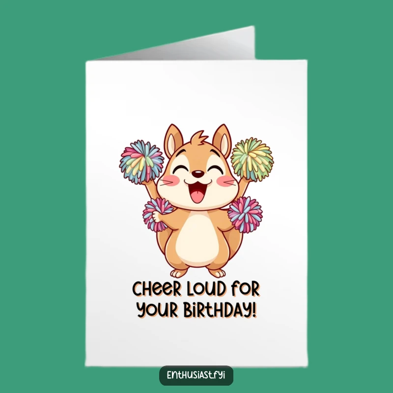 Funny Free Printable Birthday Card: Cheerful Squirrel, Energetic Downloadable Gift